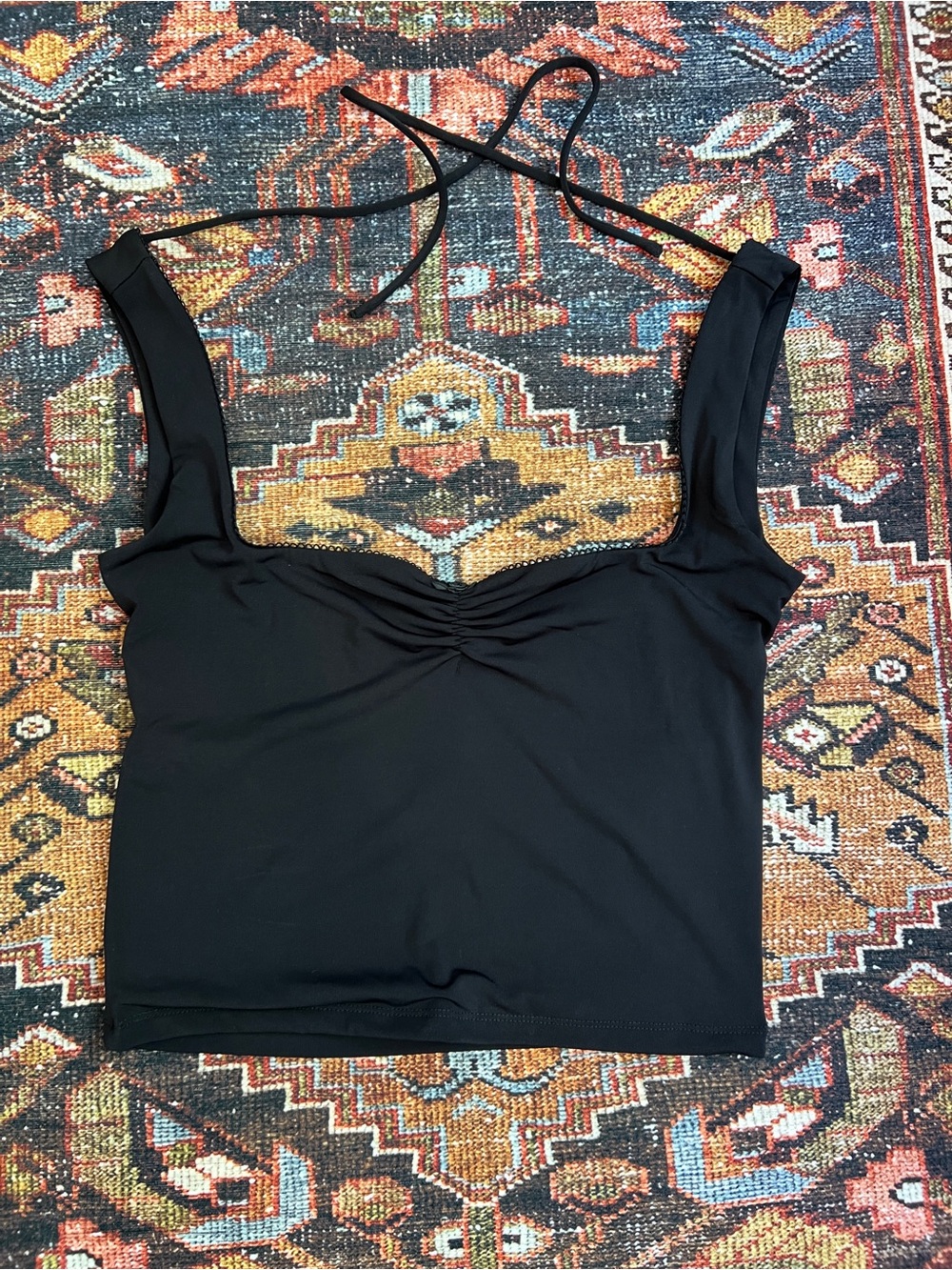 Garage - Black Ruched Crop Top